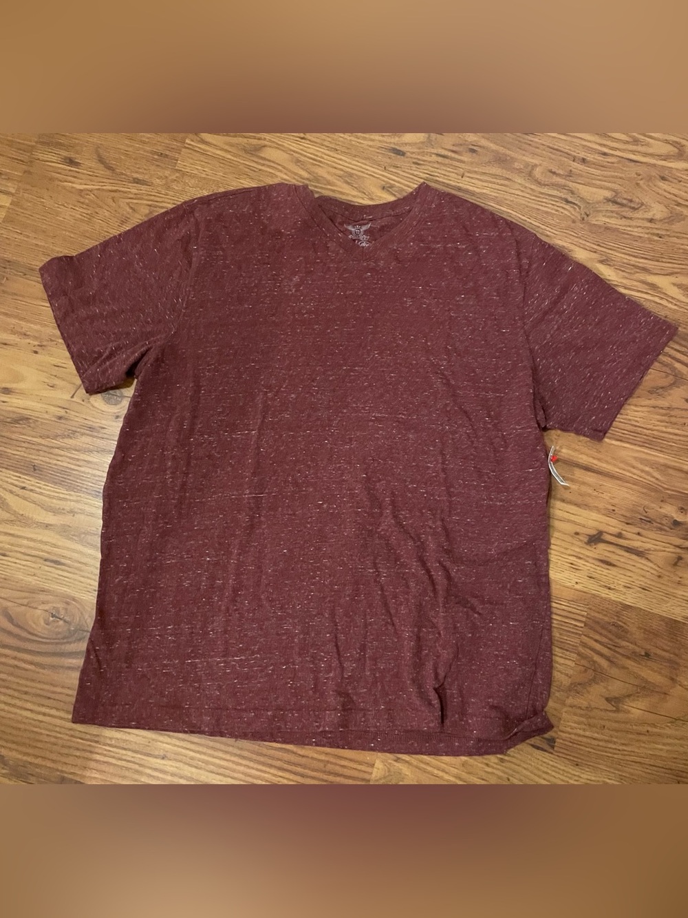 Faded Glory Men's V-Neck Short Sleeve Tee - Heather Maroon